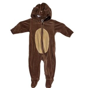 Baby Gap Brown Bear Hooded Onesie‎ Size 3-6 months